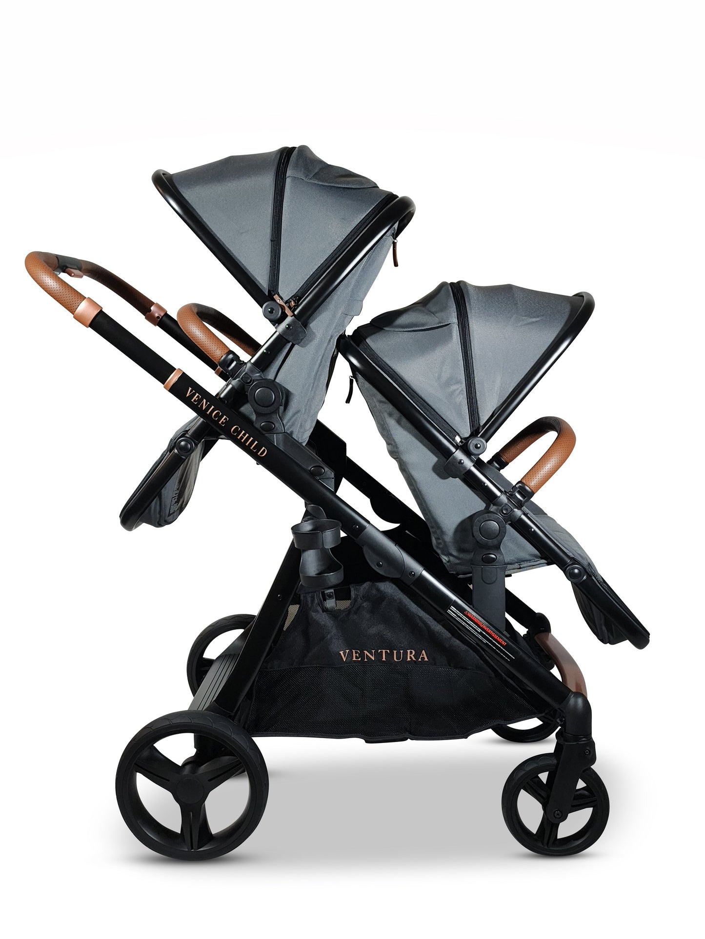 VENTURA SINGLE TO DOUBLE SIT AND STAND STROLLER WITH 2ND TODDLER SEAT