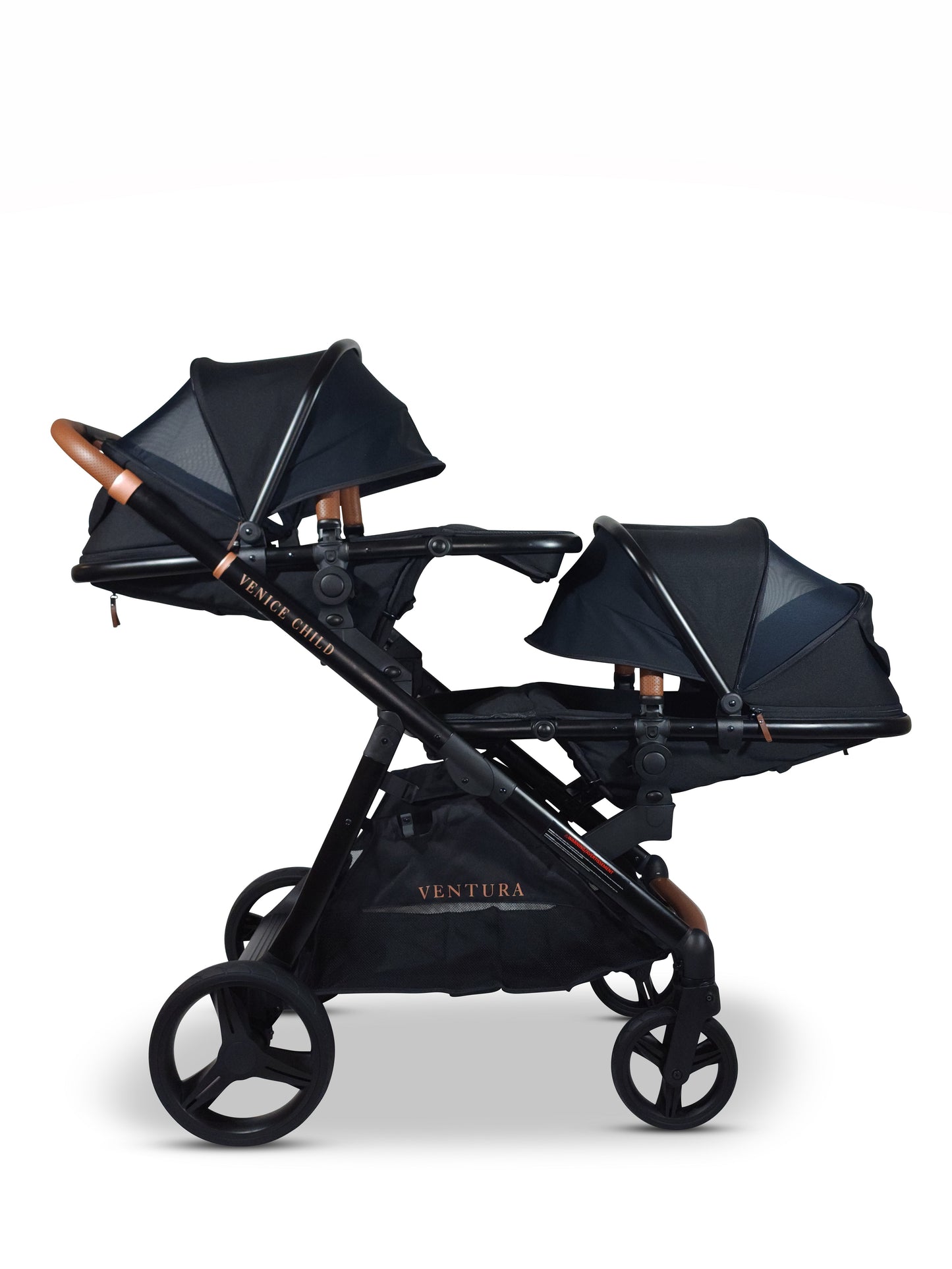 VENTURA SINGLE TO DOUBLE SIT AND STAND STROLLER WITH 2ND TODDLER SEAT