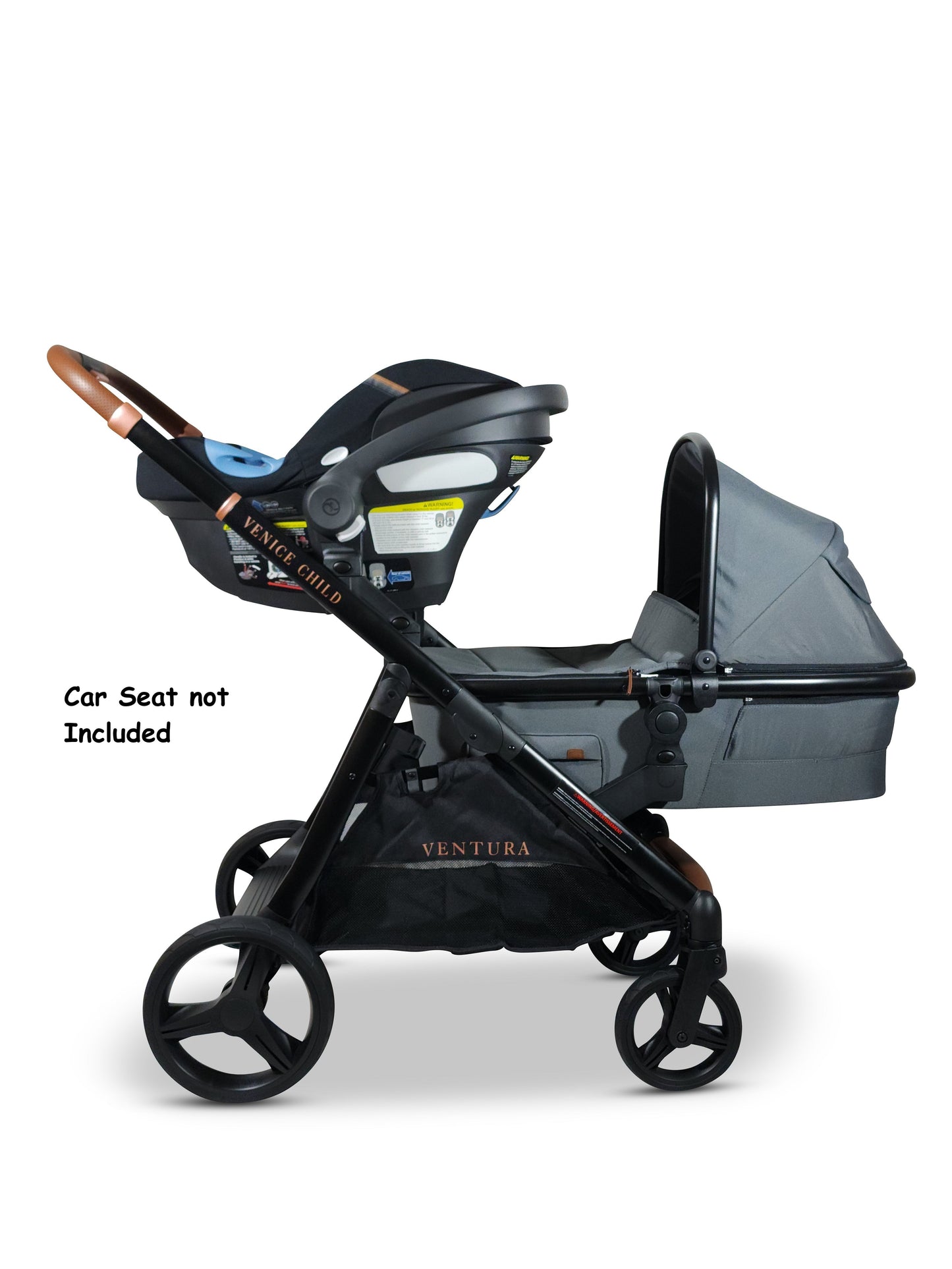 VENTURA SINGLE TO DOUBLE SIT AND STAND STROLLER WITH BASSINET